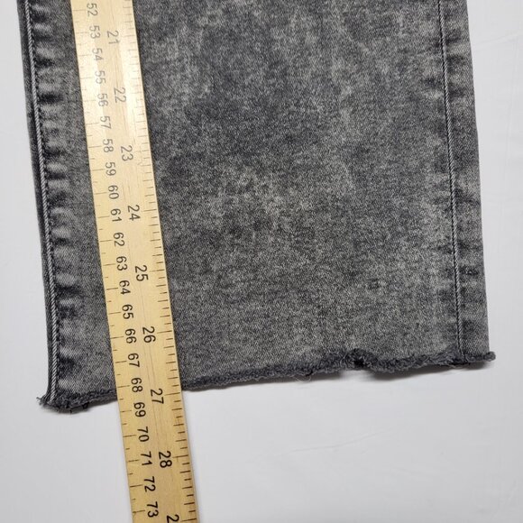 Apt 9 Womens Jeans Straight Leg Size 16 Stretch Cut Off Hem Gray - Picture 13 of 15
